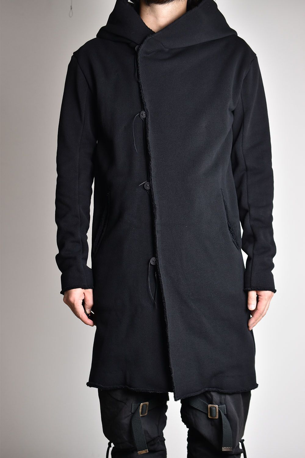 Cashmere×Wool×Cotton Hooded Long  Coat