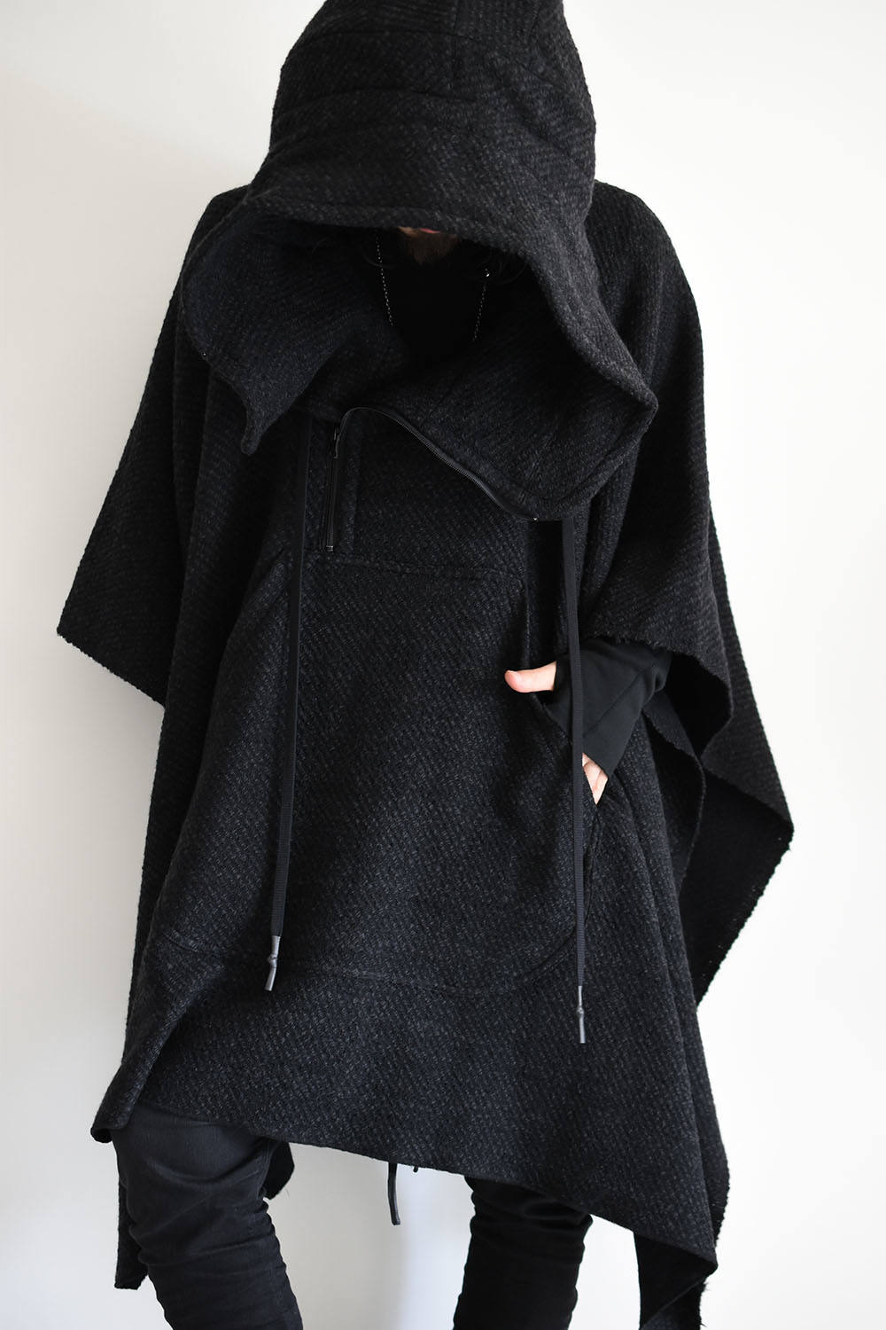 Nude Masahiko Maruyama Zip Up Parka Poncho Charcoal ジップアップパーカーポンチョ チャコール Altra